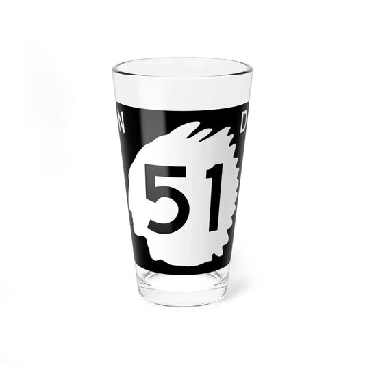 North Dakota 51 (North Dakota) (Road Sign) Pint Glss 16oz 16oz - Go Mug Yourself