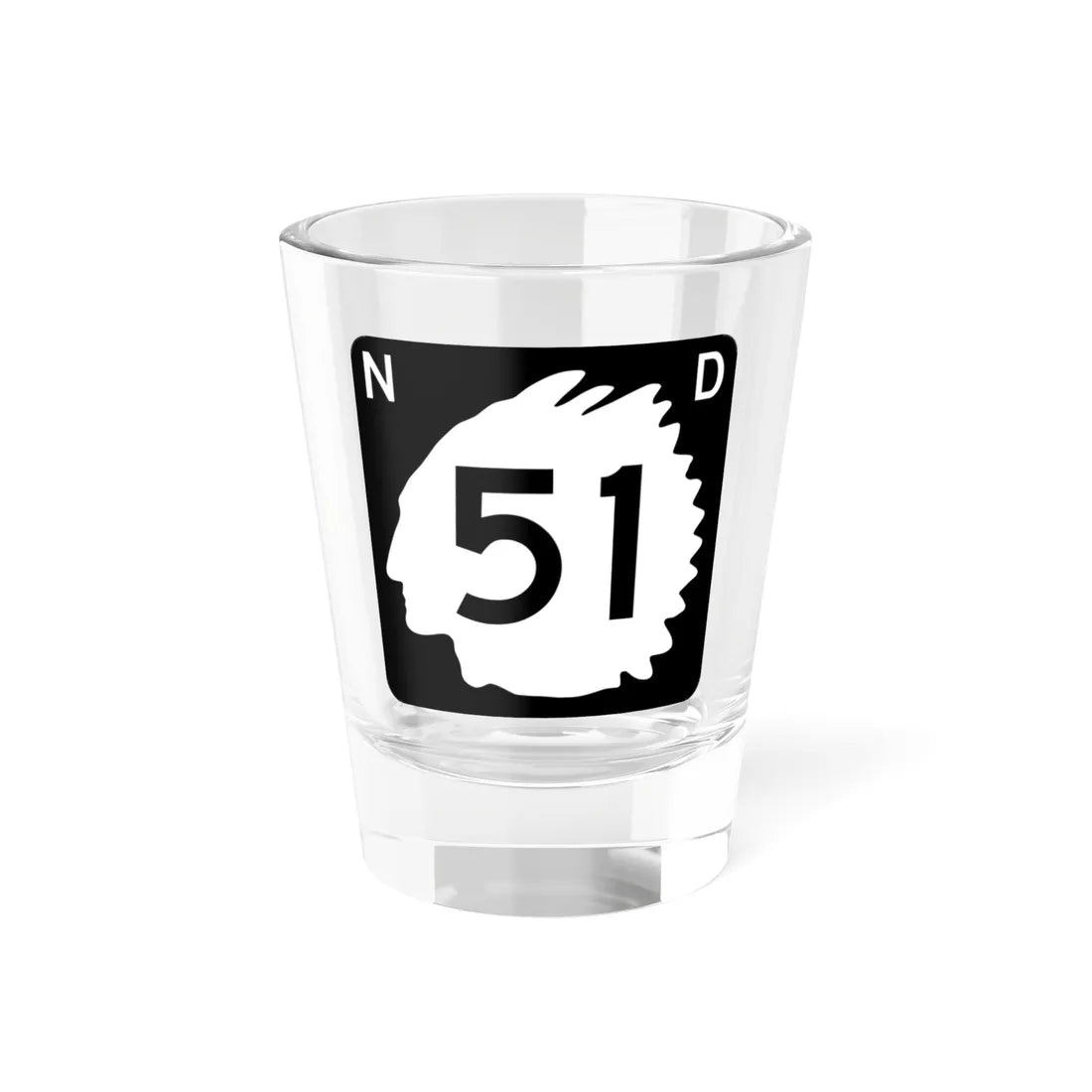 North Dakota 51 (North Dakota) (Road Sign) Shot Glass 1.5oz 1.5oz - Go Mug Yourself