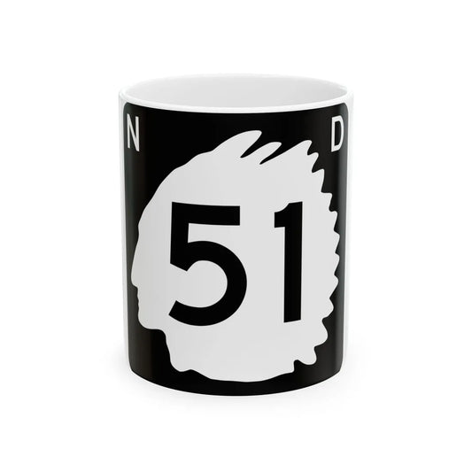 North Dakota 51 (North Dakota) (Road Sign) White Coffee Mug 11oz - Go Mug Yourself