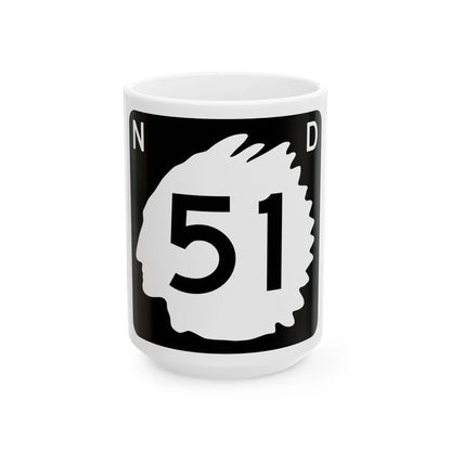 North Dakota 51 (North Dakota) (Road Sign) White Coffee Mug 15oz - Go Mug Yourself