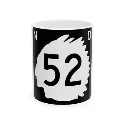 North Dakota 52 (North Dakota) (Road Sign) White Coffee Mug 11oz - Go Mug Yourself