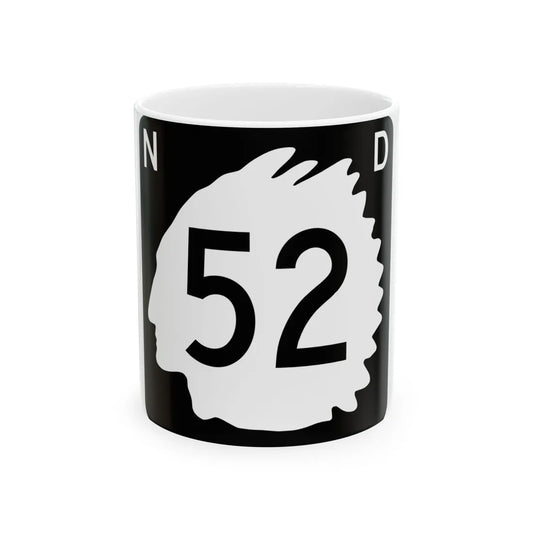 North Dakota 52 (North Dakota) (Road Sign) White Coffee Mug 11oz - Go Mug Yourself