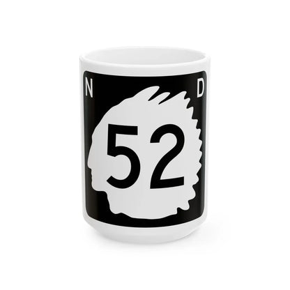 North Dakota 52 (North Dakota) (Road Sign) White Coffee Mug 15oz - Go Mug Yourself