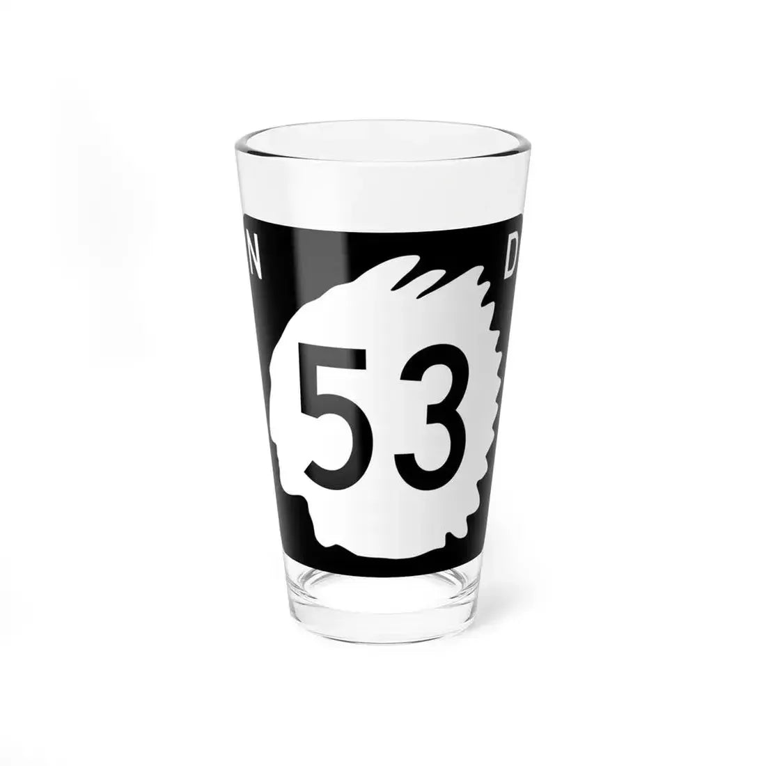 North Dakota 53 (North Dakota) (Road Sign) Pint Glass 16oz 16oz - Go Mug Yourself