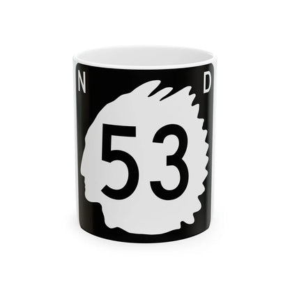 North Dakota 53 (North Dakota) (Road Sign) White Coffee Mug 11oz - Go Mug Yourself