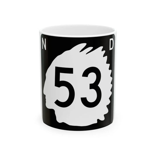 North Dakota 53 (North Dakota) (Road Sign) White Coffee Mug 11oz - Go Mug Yourself