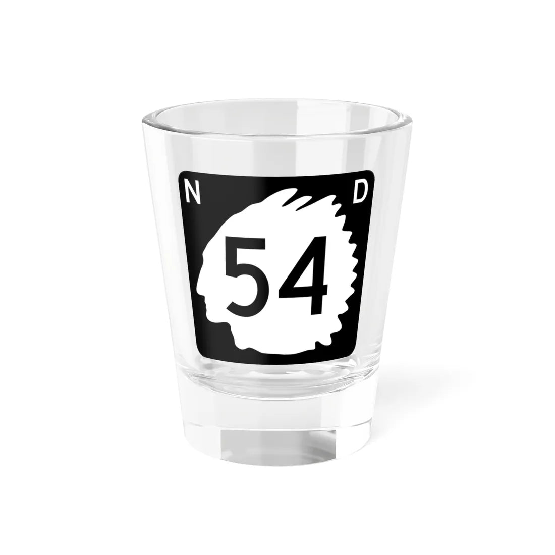 North Dakota 54 (North Dakota) (Road Sign) Shot Glass 1.5oz 1.5oz - Go Mug Yourself