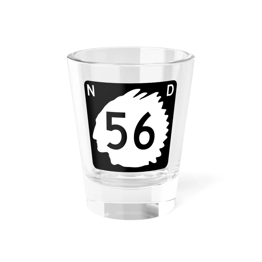 North Dakota 56 (North Dakota) (Road Sign) Shot Glass 1.5oz 1.5oz - Go Mug Yourself