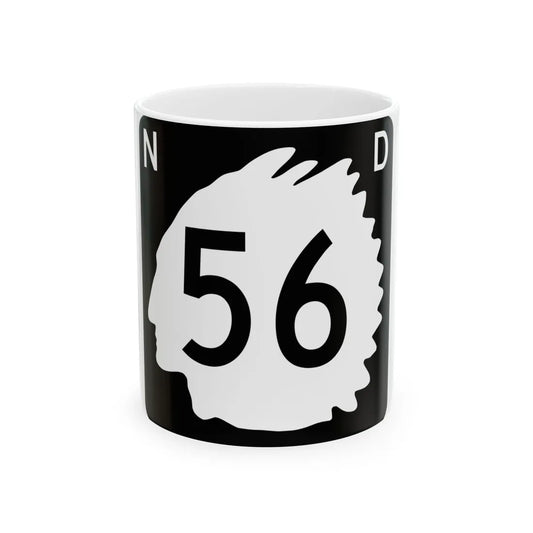 North Dakota 56 (North Dakota) (Road Sign) White Coffee Mug 11oz - Go Mug Yourself