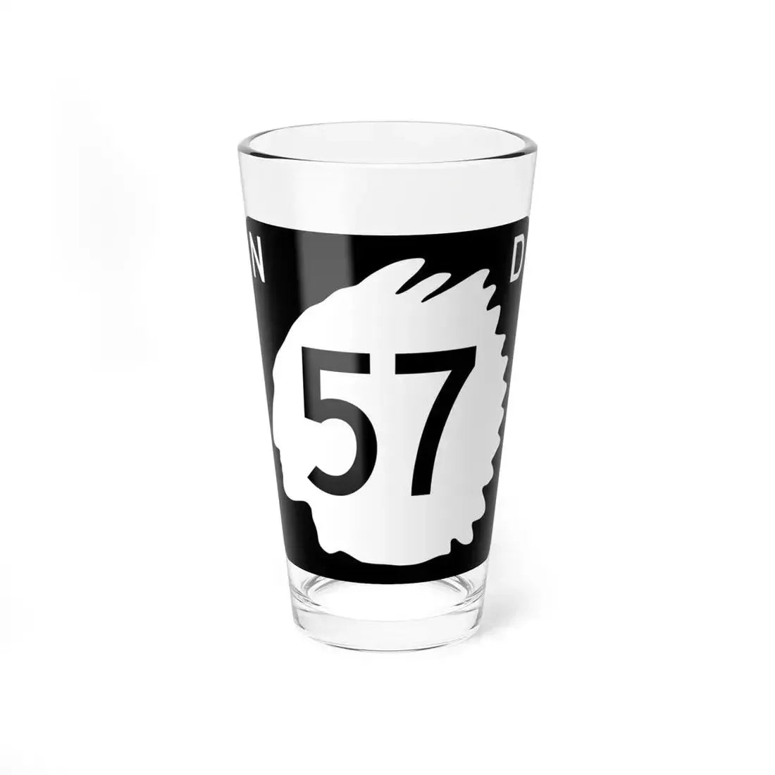 North Dakota 57 (North Dakota) (Road Sign) Pint Glass 16oz 16oz - Go Mug Yourself
