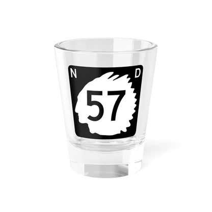 North Dakota 57 (North Dakota) (Road Sign) Shot Glass 1.5oz 1.5oz - Go Mug Yourself