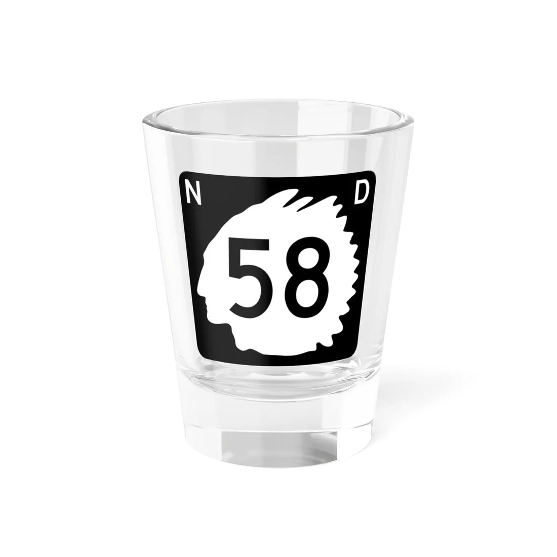 North Dakota 58 (North Dakota) (Road Sign) Shot Glass 1.5oz 1.5oz - Go Mug Yourself