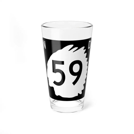 North Dakota 59 (North Dakota) (Road Sign) Pint Glss 16oz 16oz - Go Mug Yourself