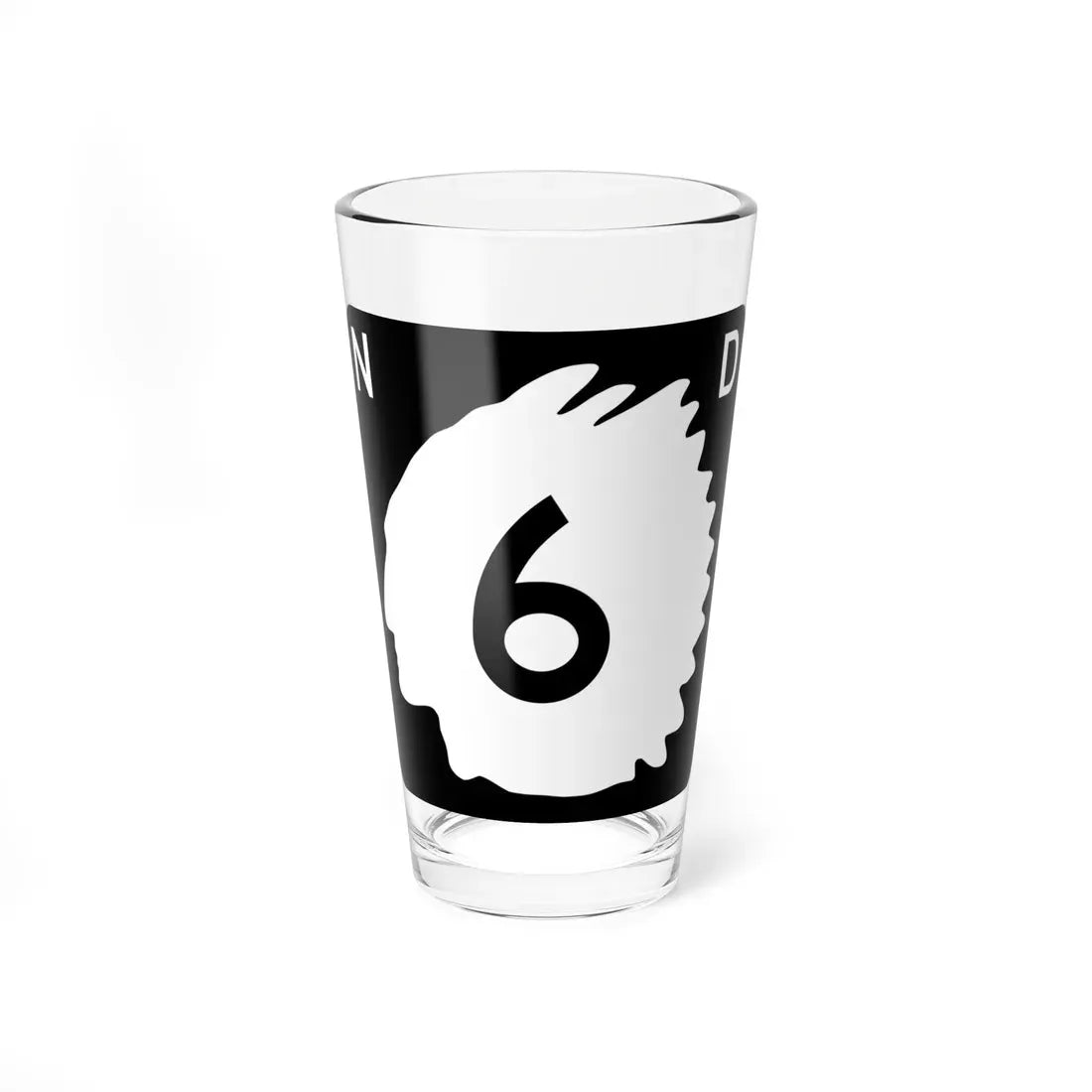 North Dakota 6 (North Dakota) (Road Sign) Pint Glass 16oz 16oz - Go Mug Yourself