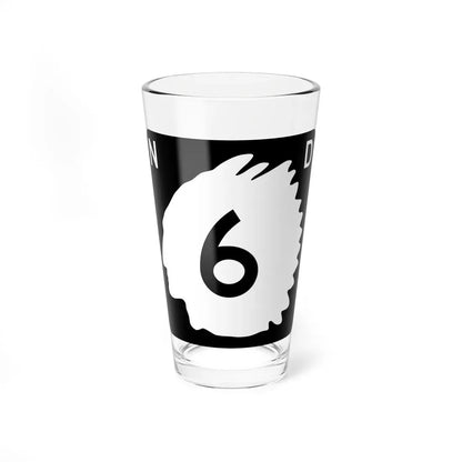North Dakota 6 (North Dakota) (Road Sign) Pint Glass 16oz 16oz - Go Mug Yourself