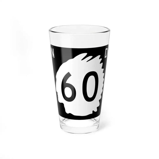 North Dakota 60 (North Dakota) (Road Sign) Pint Glss 16oz 16oz - Go Mug Yourself