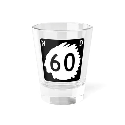 North Dakota 60 (North Dakota) (Road Sign) Shot Glass 1.5oz 1.5oz - Go Mug Yourself