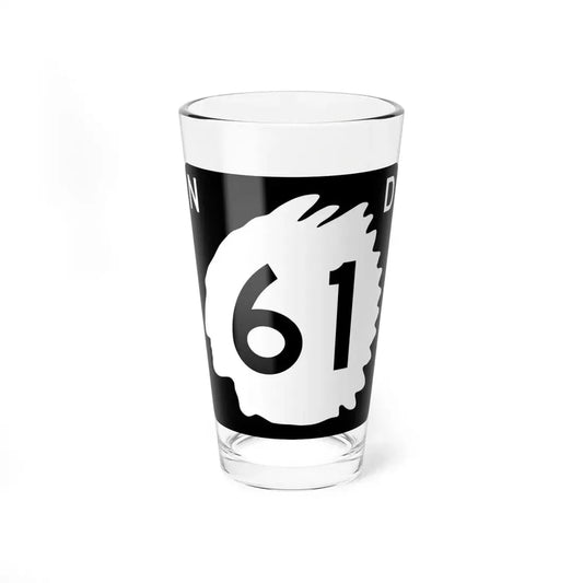North Dakota 61 (North Dakota) (Road Sign) Pint Glss 16oz 16oz - Go Mug Yourself