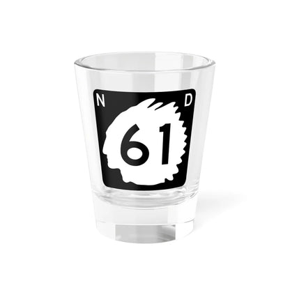 North Dakota 61 (North Dakota) (Road Sign) Shot Glass 1.5oz 1.5oz - Go Mug Yourself