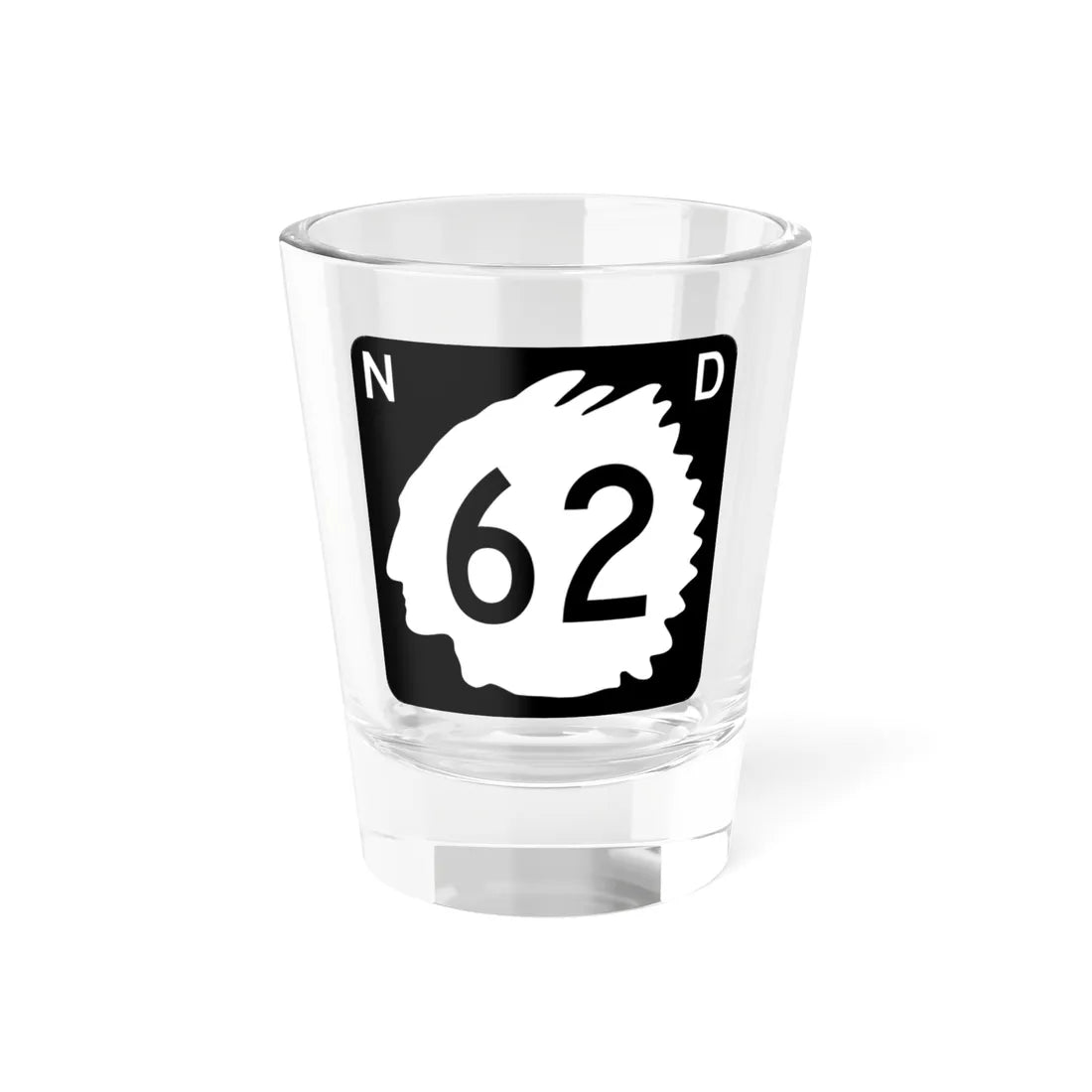 North Dakota 62 (North Dakota) (Road Sign) Shot Glass 1.5oz 1.5oz - Go Mug Yourself