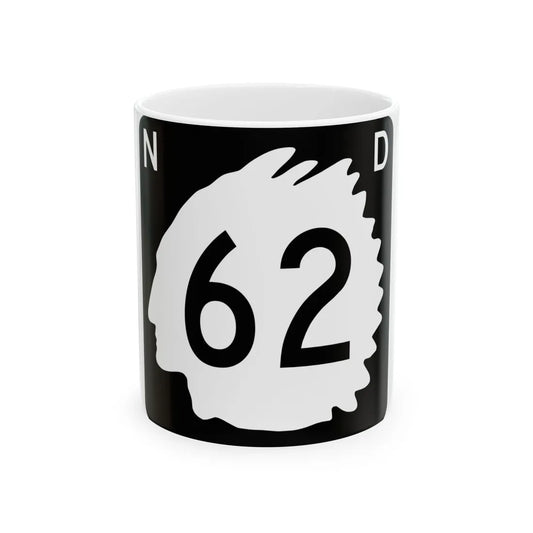 North Dakota 62 (North Dakota) (Road Sign) White Coffee Mug 11oz - Go Mug Yourself