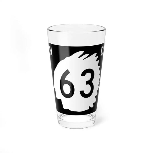 North Dakota 63 (North Dakota) (Road Sign) Pint Glss 16oz 16oz - Go Mug Yourself