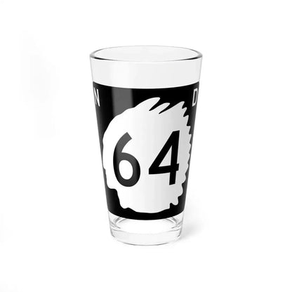 North Dakota 64 (North Dakota) (Road Sign) Pint Glass 16oz 16oz - Go Mug Yourself