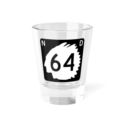 North Dakota 64 (North Dakota) (Road Sign) Shot Glass 1.5oz 1.5oz - Go Mug Yourself