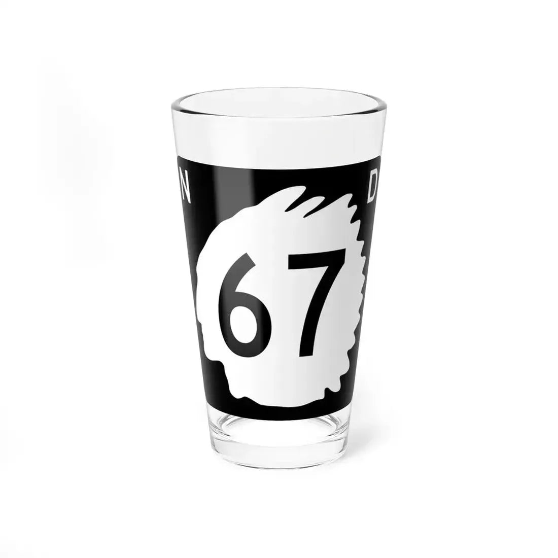 North Dakota 67 (North Dakota) (Road Sign) Pint Glass 16oz 16oz - Go Mug Yourself
