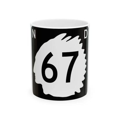 North Dakota 67 (North Dakota) (Road Sign) White Coffee Mug 11oz - Go Mug Yourself