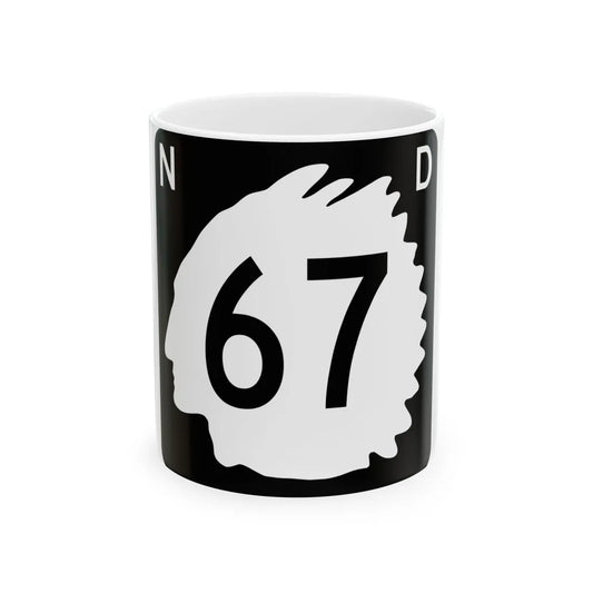 North Dakota 67 (North Dakota) (Road Sign) White Coffee Mug 11oz - Go Mug Yourself