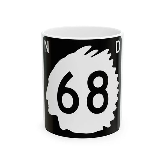 North Dakota 68 (North Dakota) (Road Sign) White Coffee Mug 11oz - Go Mug Yourself