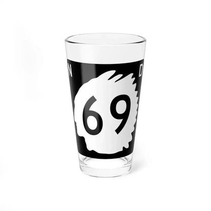 North Dakota 69 (North Dakota) (Road Sign) Pint Glass 16oz 16oz - Go Mug Yourself