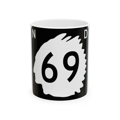 North Dakota 69 (North Dakota) (Road Sign) White Coffee Mug 11oz - Go Mug Yourself