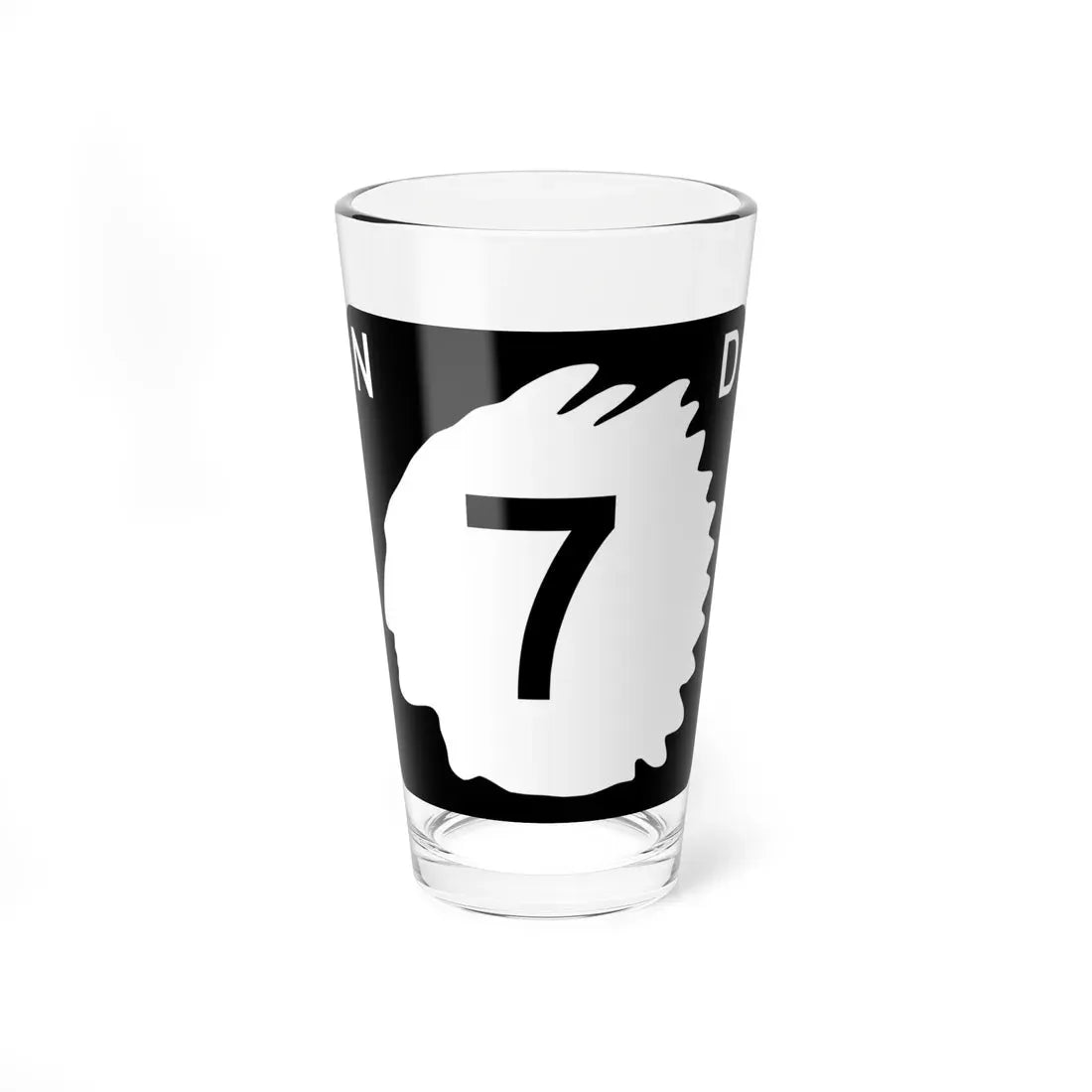 North Dakota 7 (North Dakota) (Road Sign) Pint Glass 16oz 16oz - Go Mug Yourself