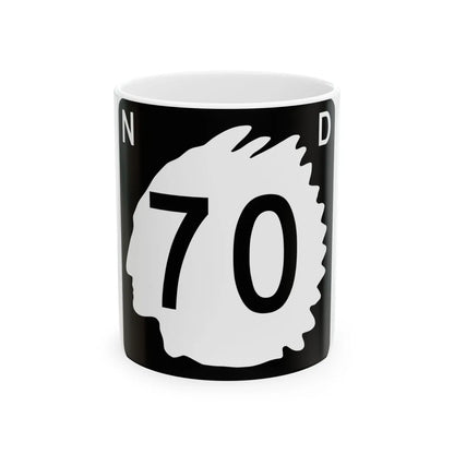 North Dakota 70 (North Dakota) (Road Sign) White Coffee Mug 11oz - Go Mug Yourself