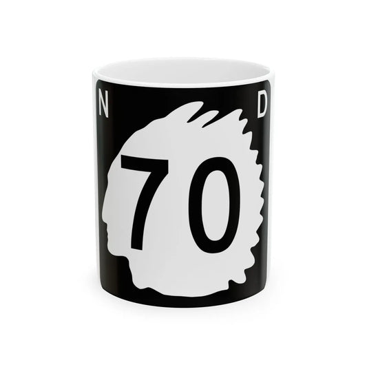 North Dakota 70 (North Dakota) (Road Sign) White Coffee Mug 11oz - Go Mug Yourself