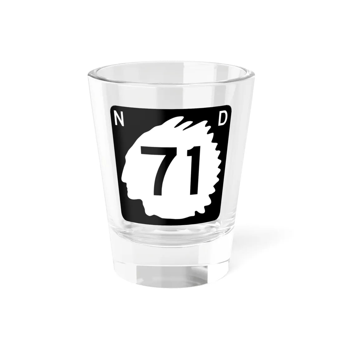 North Dakota 71 (North Dakota) (Road Sign) Shot Glass 1.5oz 1.5oz - Go Mug Yourself