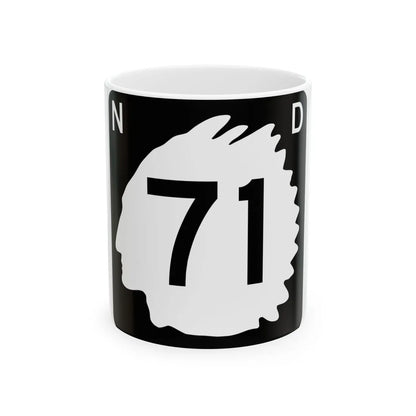 North Dakota 71 (North Dakota) (Road Sign) White Coffee Mug 11oz - Go Mug Yourself