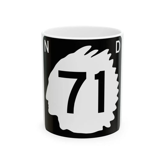 North Dakota 71 (North Dakota) (Road Sign) White Coffee Mug 11oz - Go Mug Yourself