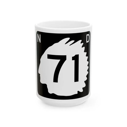 North Dakota 71 (North Dakota) (Road Sign) White Coffee Mug 15oz - Go Mug Yourself
