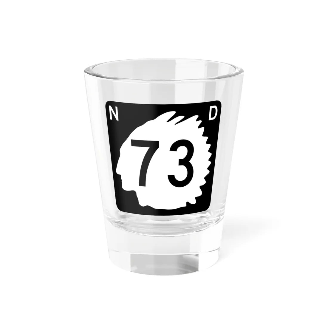North Dakota 73 (North Dakota) (Road Sign) Shot Glass 1.5oz 1.5oz - Go Mug Yourself