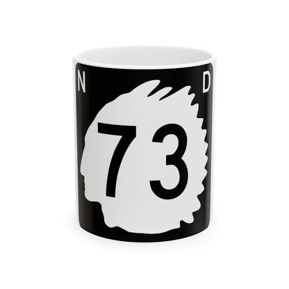 North Dakota 73 (North Dakota) (Road Sign) White Coffee Mug 11oz - Go Mug Yourself
