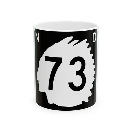 North Dakota 73 (North Dakota) (Road Sign) White Coffee Mug 11oz - Go Mug Yourself
