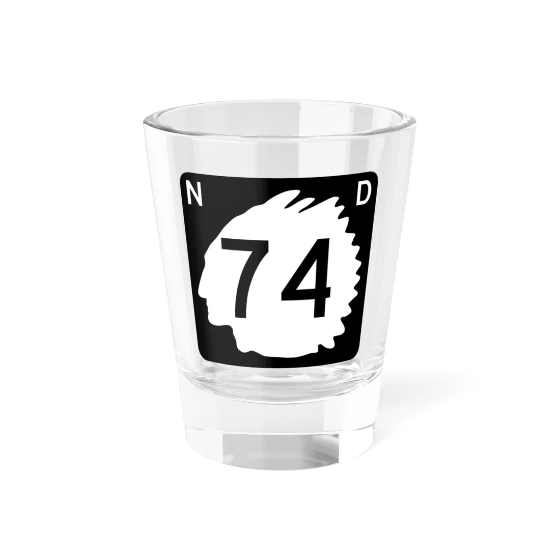 North Dakota 74 (North Dakota) (Road Sign) Shot Glass 1.5oz 1.5oz - Go Mug Yourself