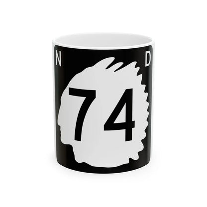 North Dakota 74 (North Dakota) (Road Sign) White Coffee Mug 11oz - Go Mug Yourself