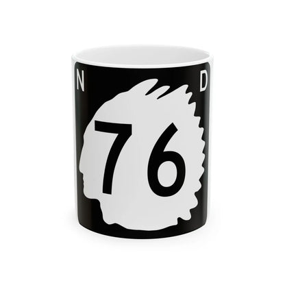 North Dakota 76 (North Dakota) (Road Sign) White Coffee Mug 11oz - Go Mug Yourself