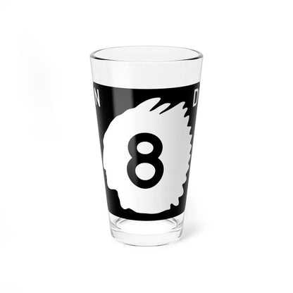 North Dakota 8 (North Dakota) (Road Sign) Pint Glass 16oz 16oz - Go Mug Yourself
