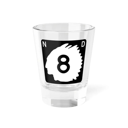 North Dakota 8 (North Dakota) (Road Sign) Shot Glass 1.5oz 1.5oz - Go Mug Yourself