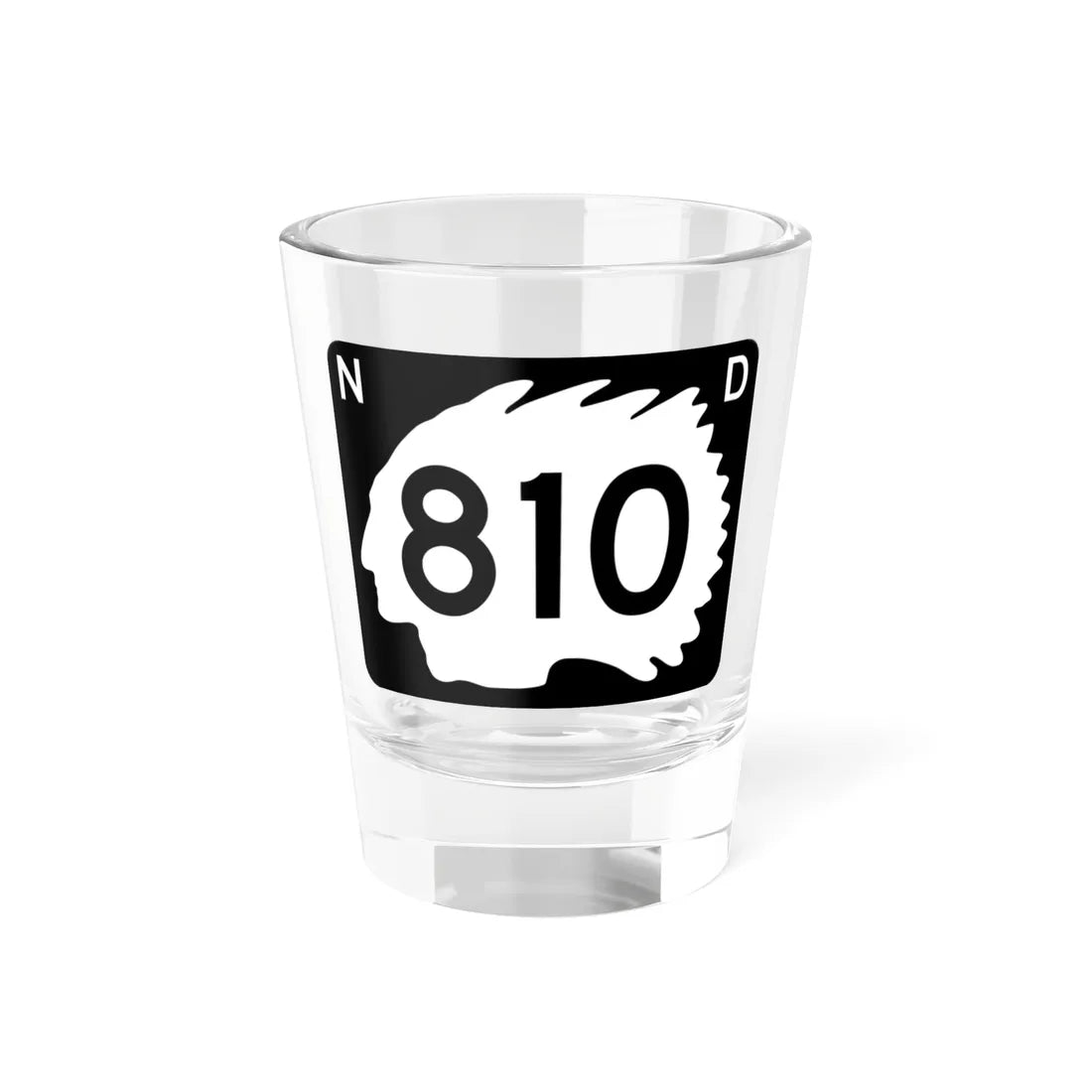 North Dakota 810 (North Dakota) (Road Sign) Shot Glass 1.5oz 1.5oz - Go Mug Yourself